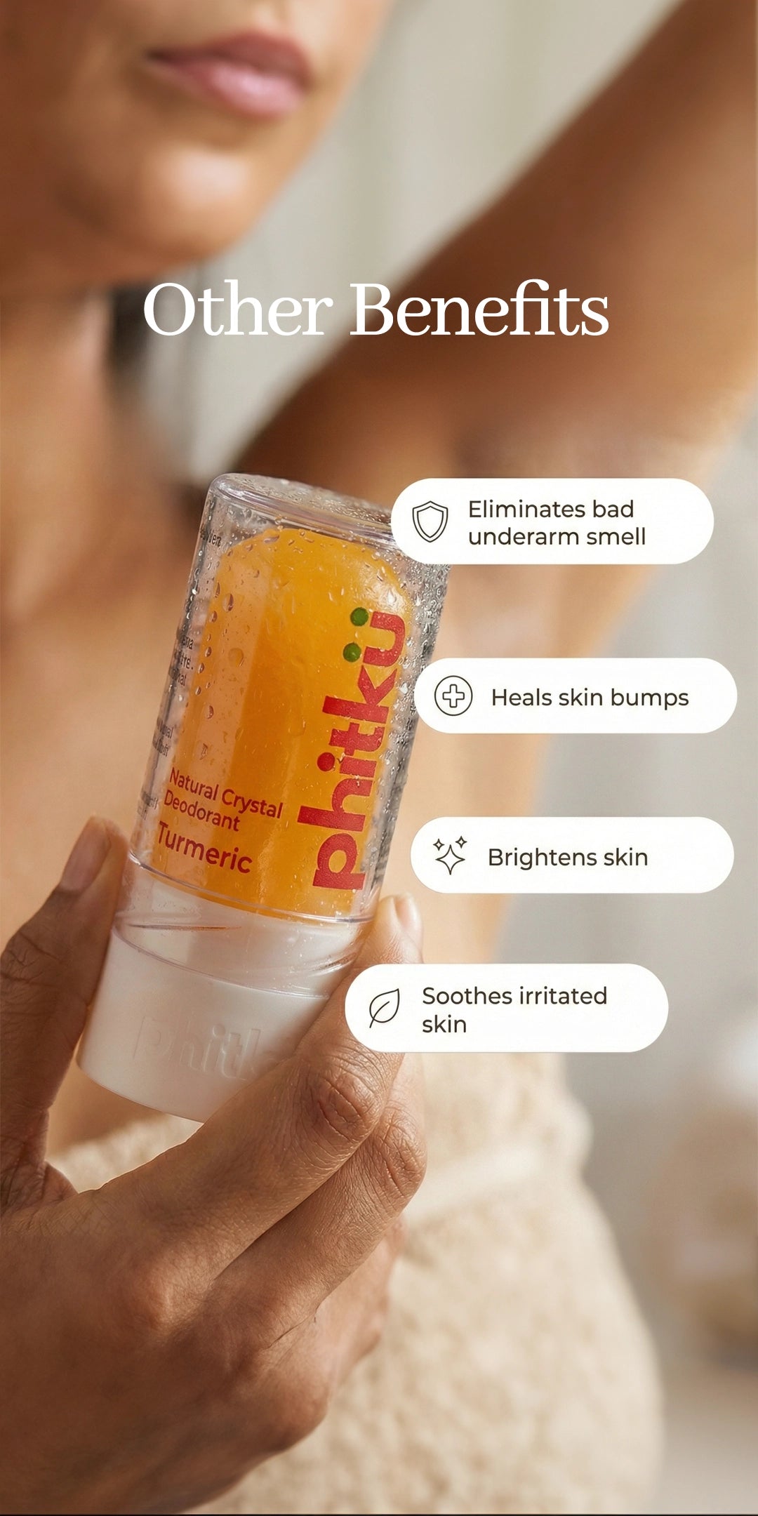 Alum Infused Crystal Roll-On Stick - Turmeric