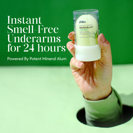 Alum Infused Crystal Roll-On Stick for Men and Women - Aloevera