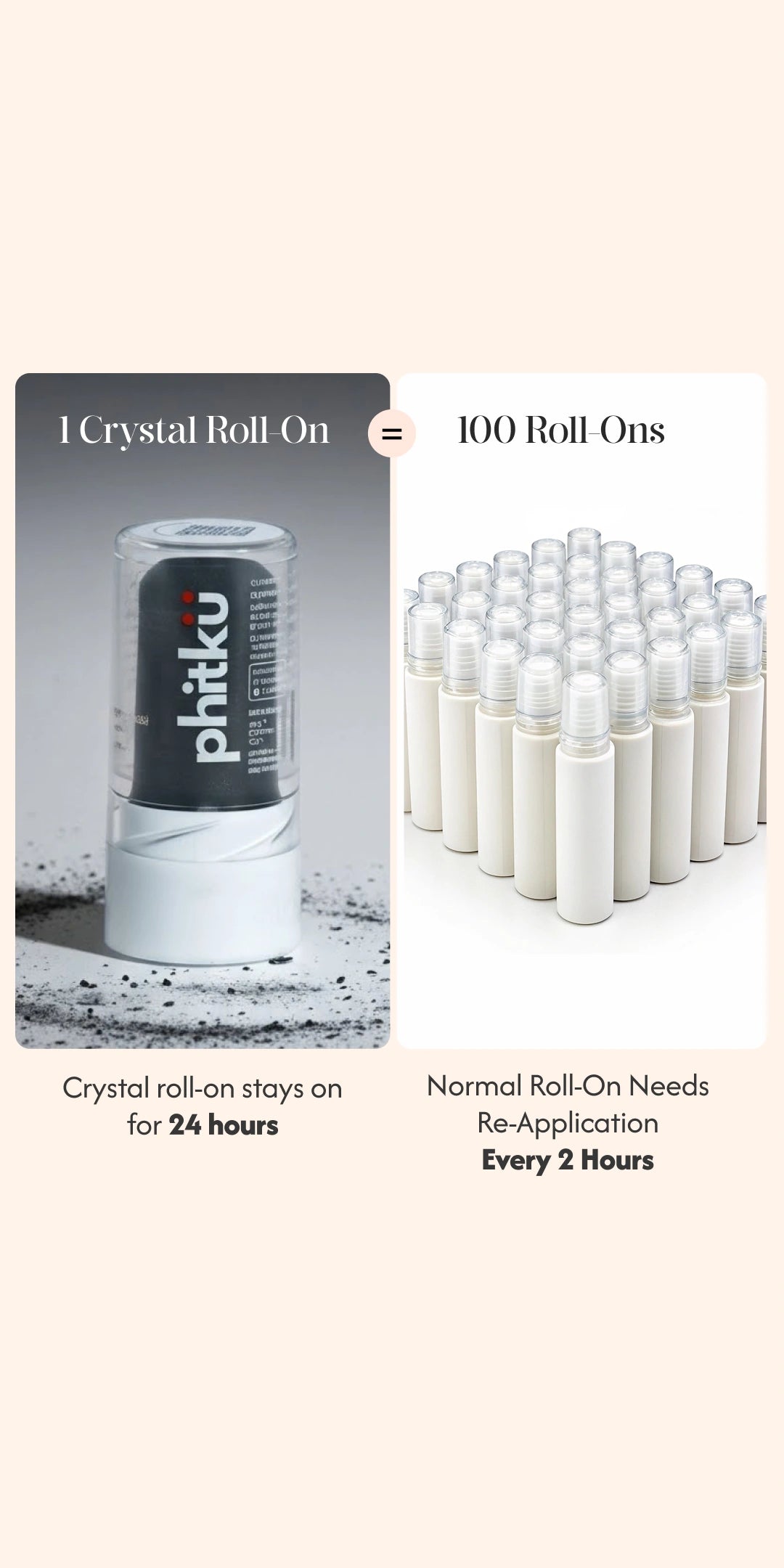Alum Infused Crystal Roll-On Stick - Charcoal