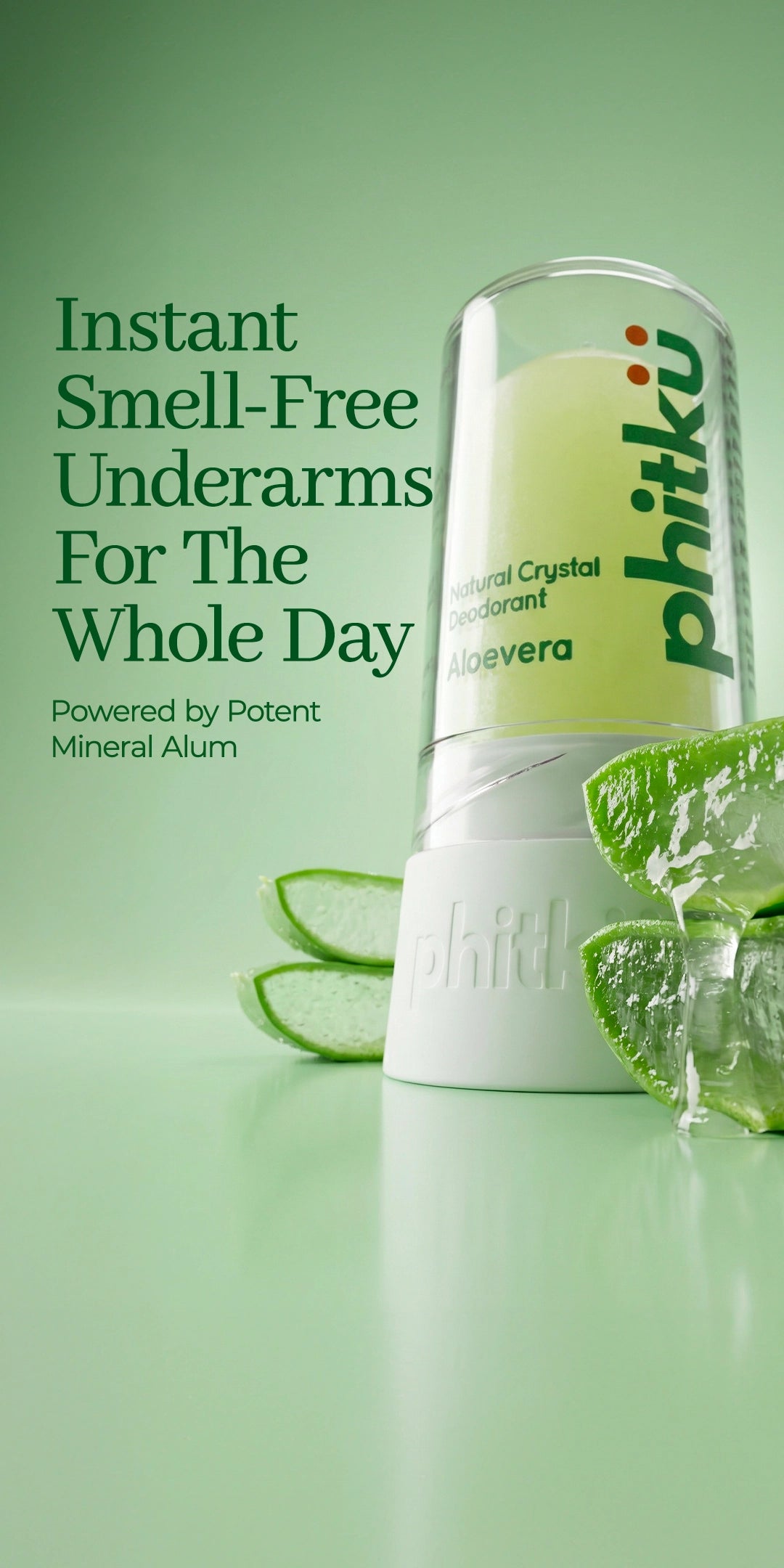 Alum Infused Crystal Roll-On Stick - Aloe Vera