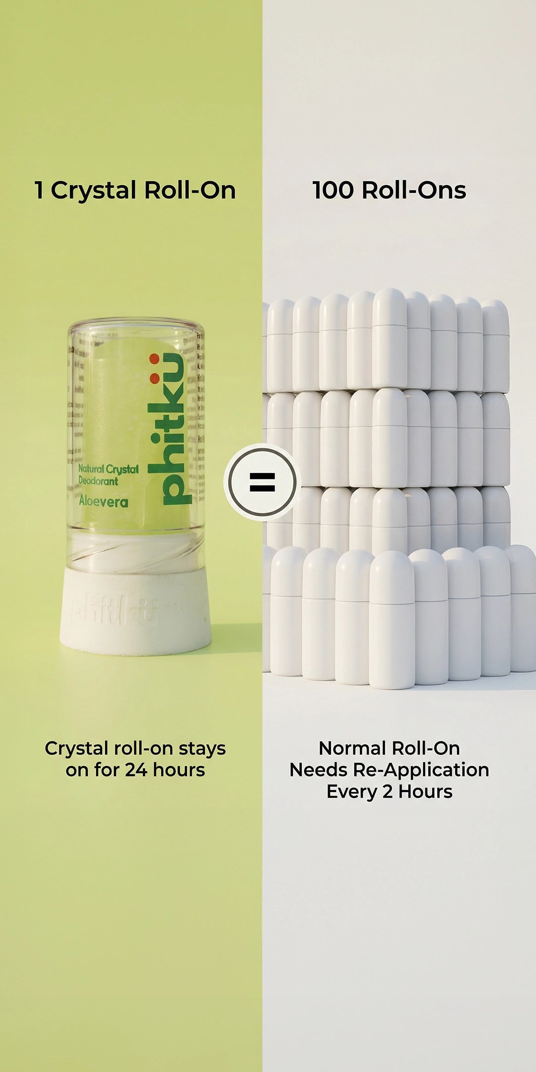 Alum Infused Crystal Roll-On Stick - Aloe Vera