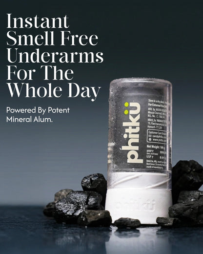 Alum Infused Crystal Roll-On Stick - Charcoal