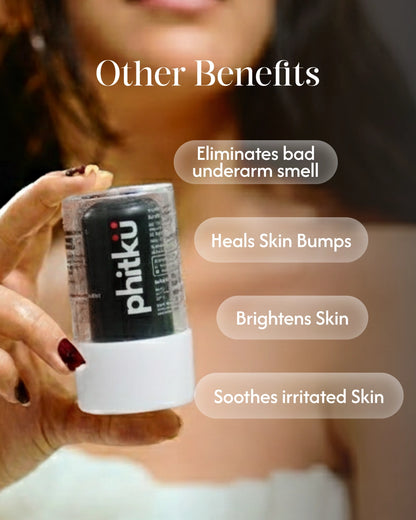 Alum Infused Crystal Roll-On Stick - Charcoal