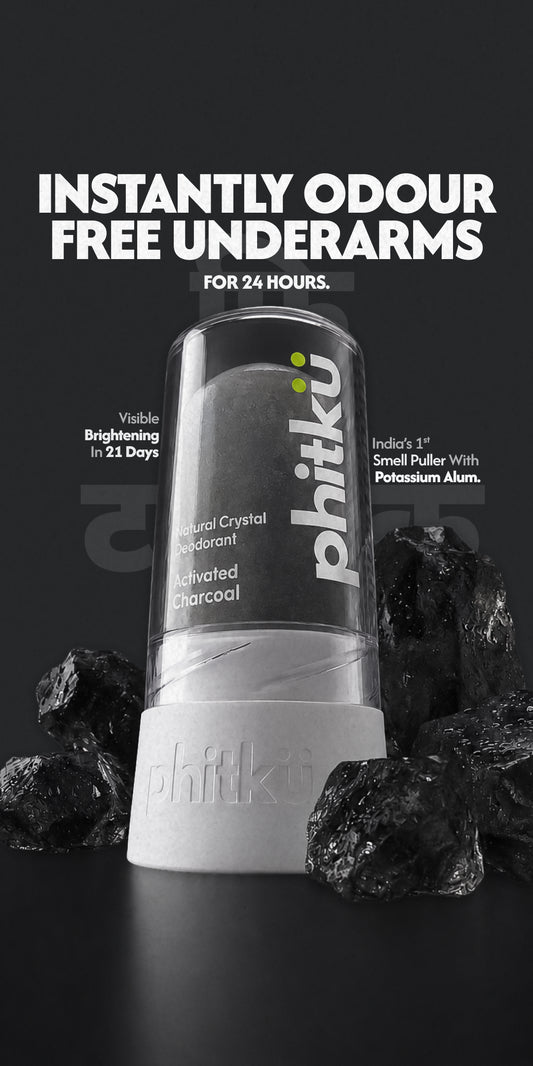 Alum Infused Crystal Roll-On Stick - Charcoal