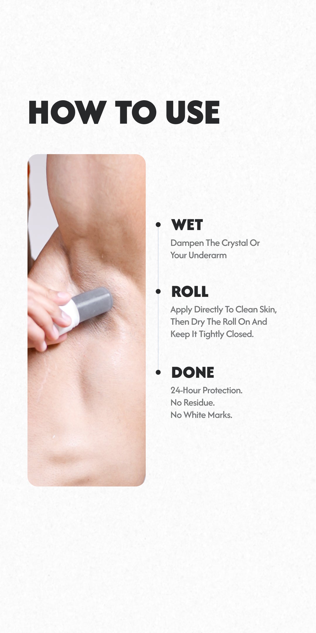 Alum Infused Crystal Roll-On Stick - Charcoal
