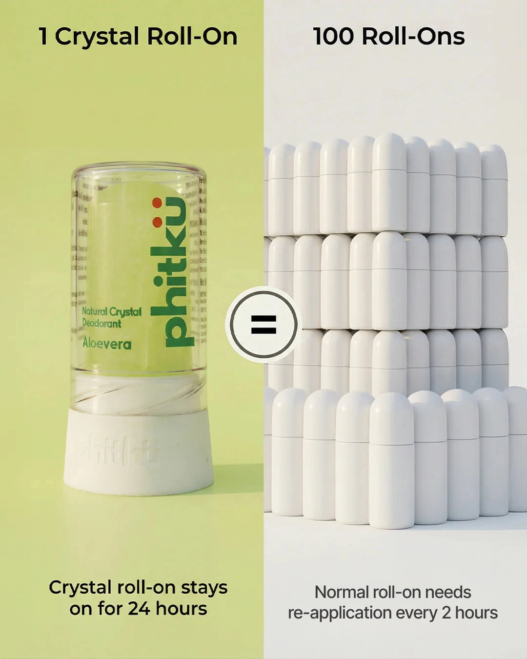 Alum Infused Crystal Roll-On Stick - Aloe Vera