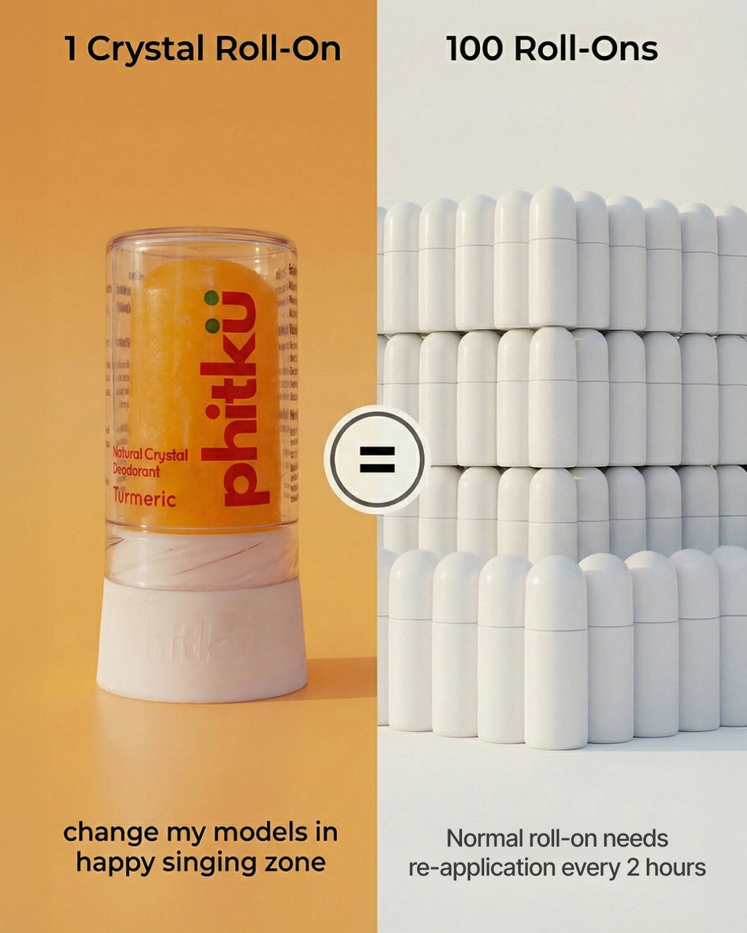 Alum Infused Crystal Roll-On Stick - Turmeric