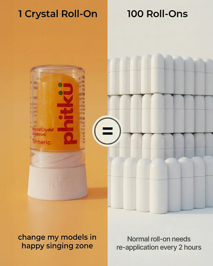 Alum Infused Crystal Roll-On Stick - Turmeric