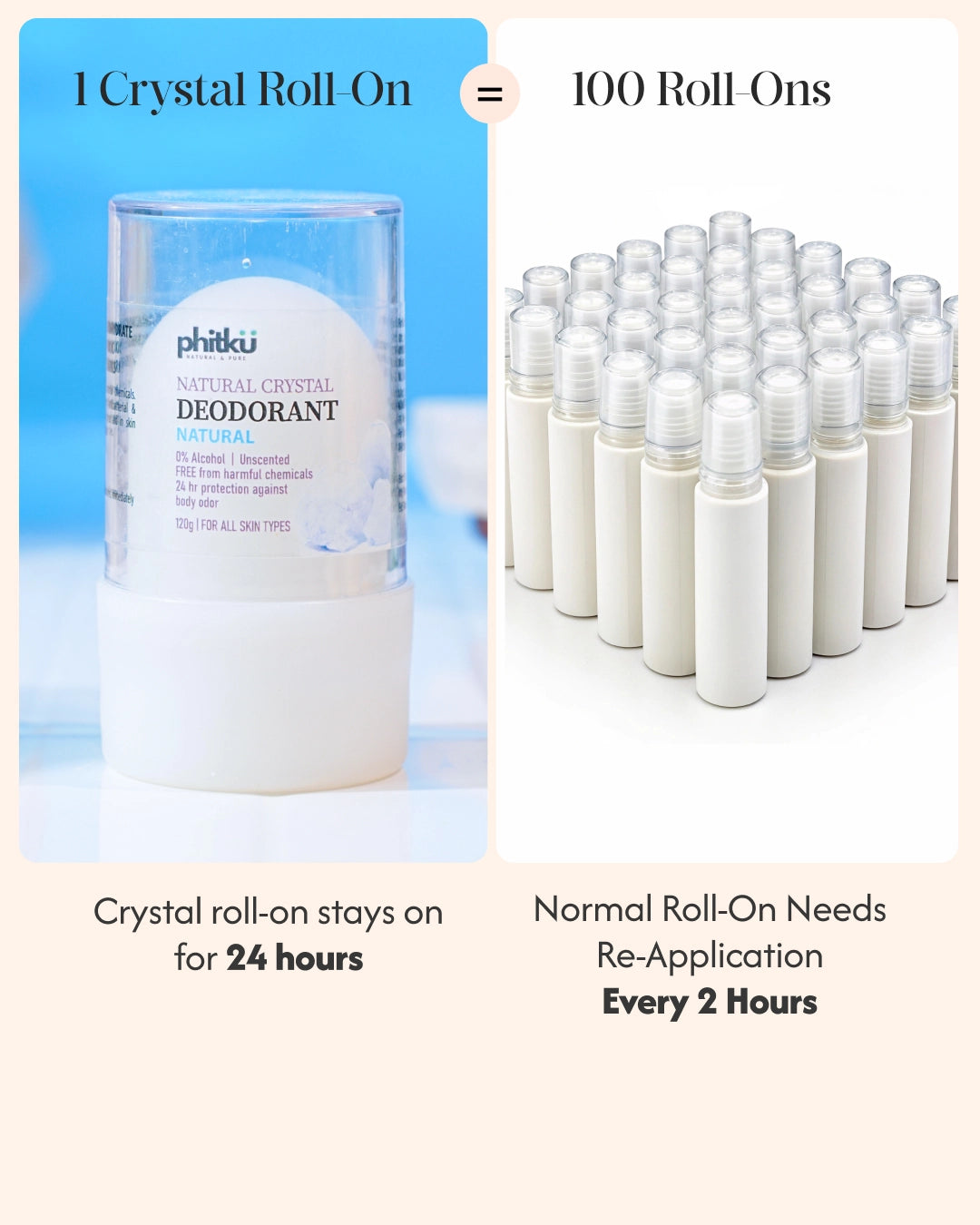 Alum Infused Crystal Roll-On Stick - Natural