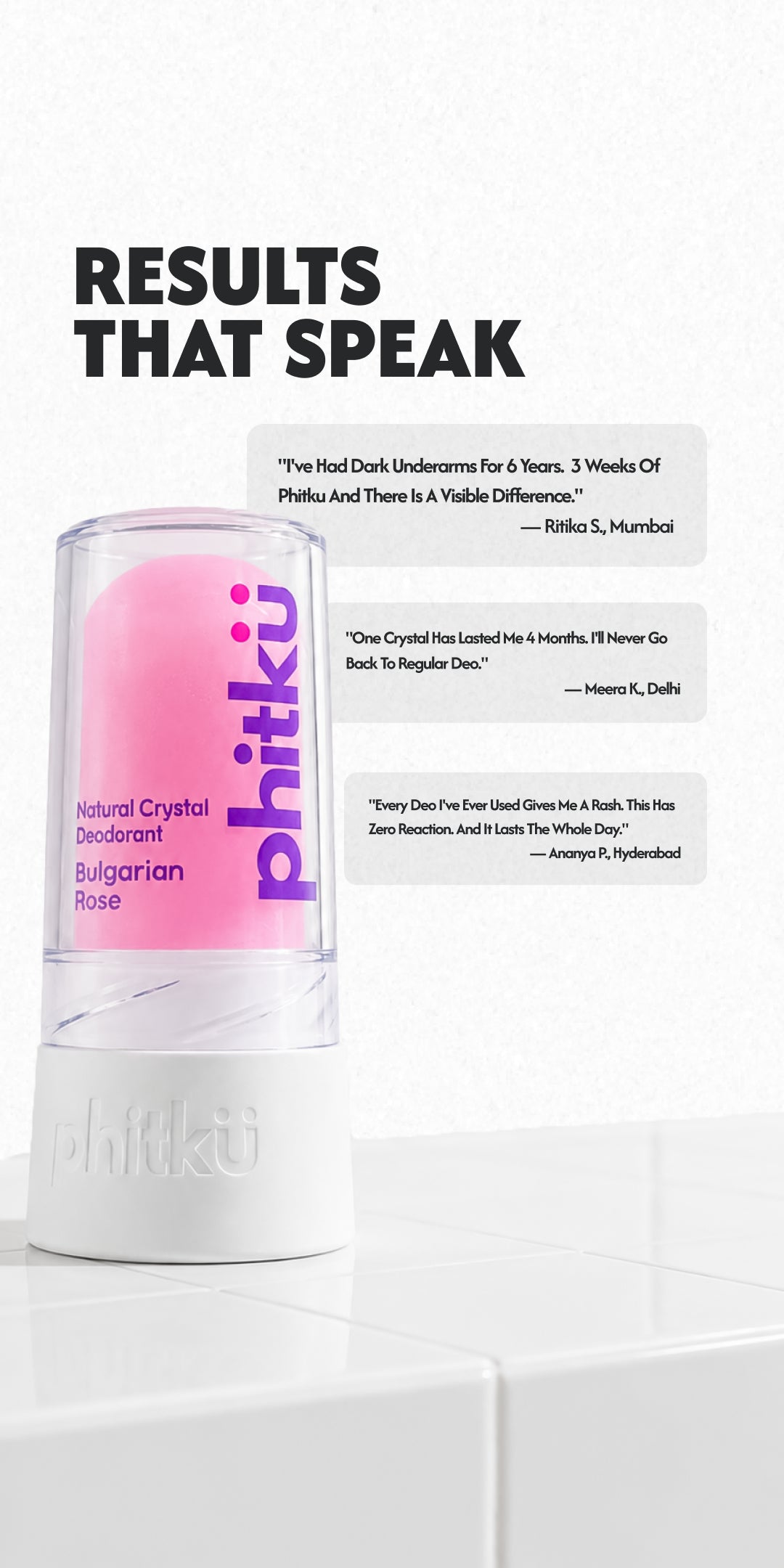 Alum Infused Crystal Roll-On Stick - Rose