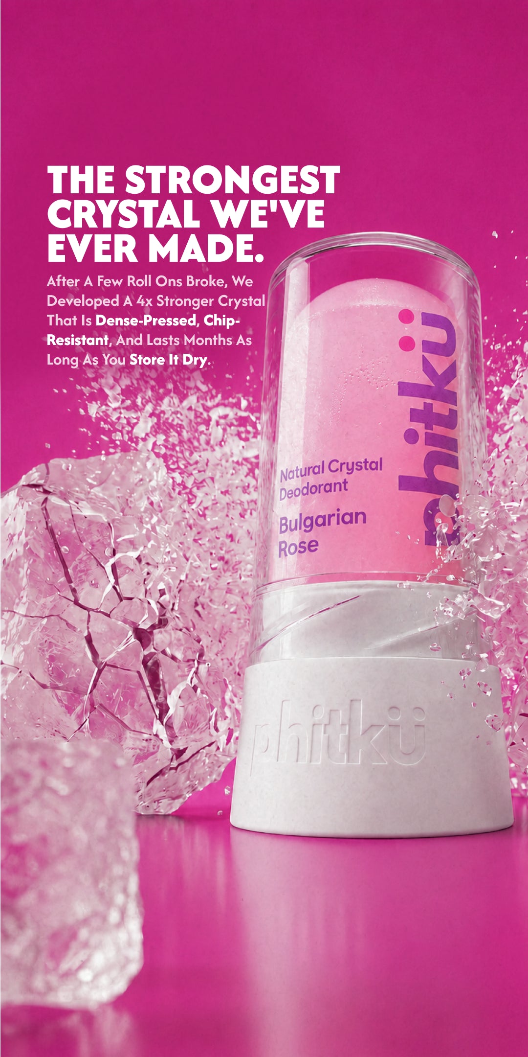 Alum Infused Crystal Roll-On Stick - Rose