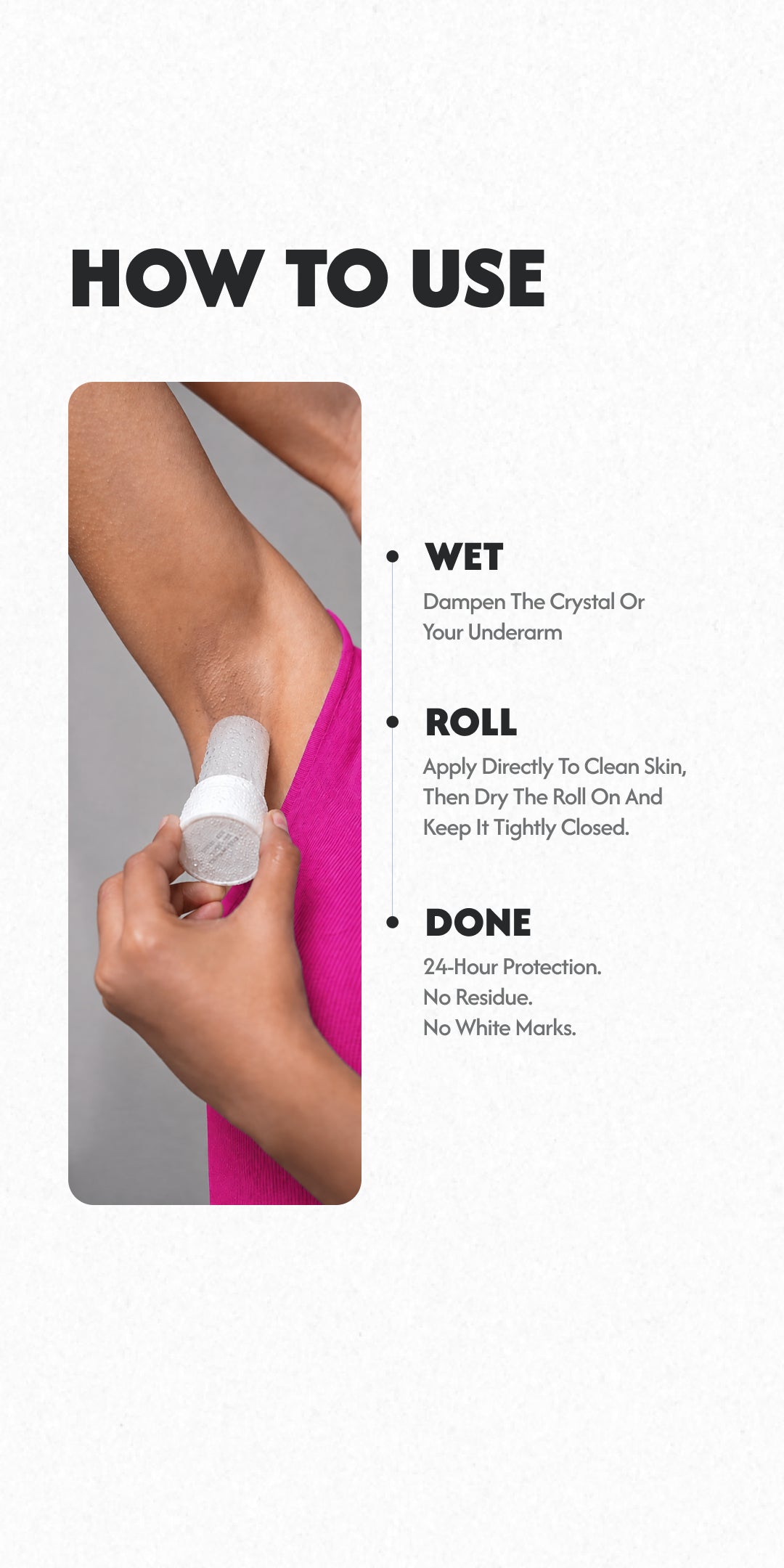Alum Infused Crystal Roll-On Stick - Rose