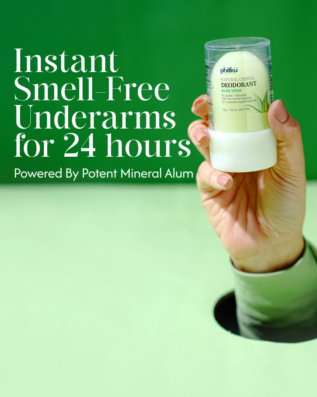 Alum Infused Crystal Roll-On Stick - Aloevera