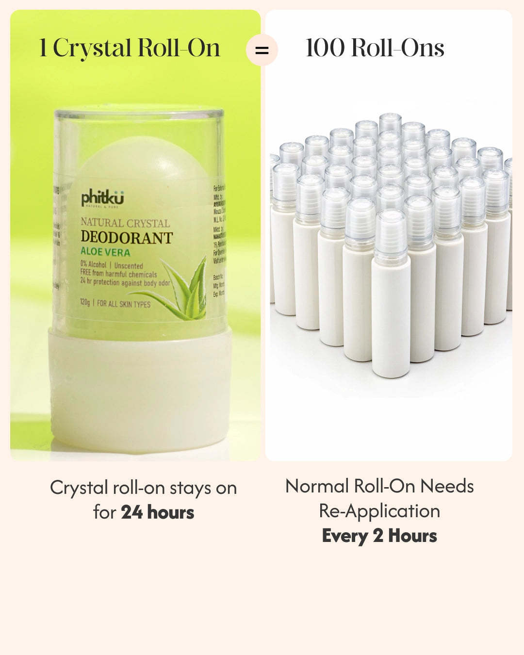 Alum Infused Crystal Roll-On Stick - Aloevera