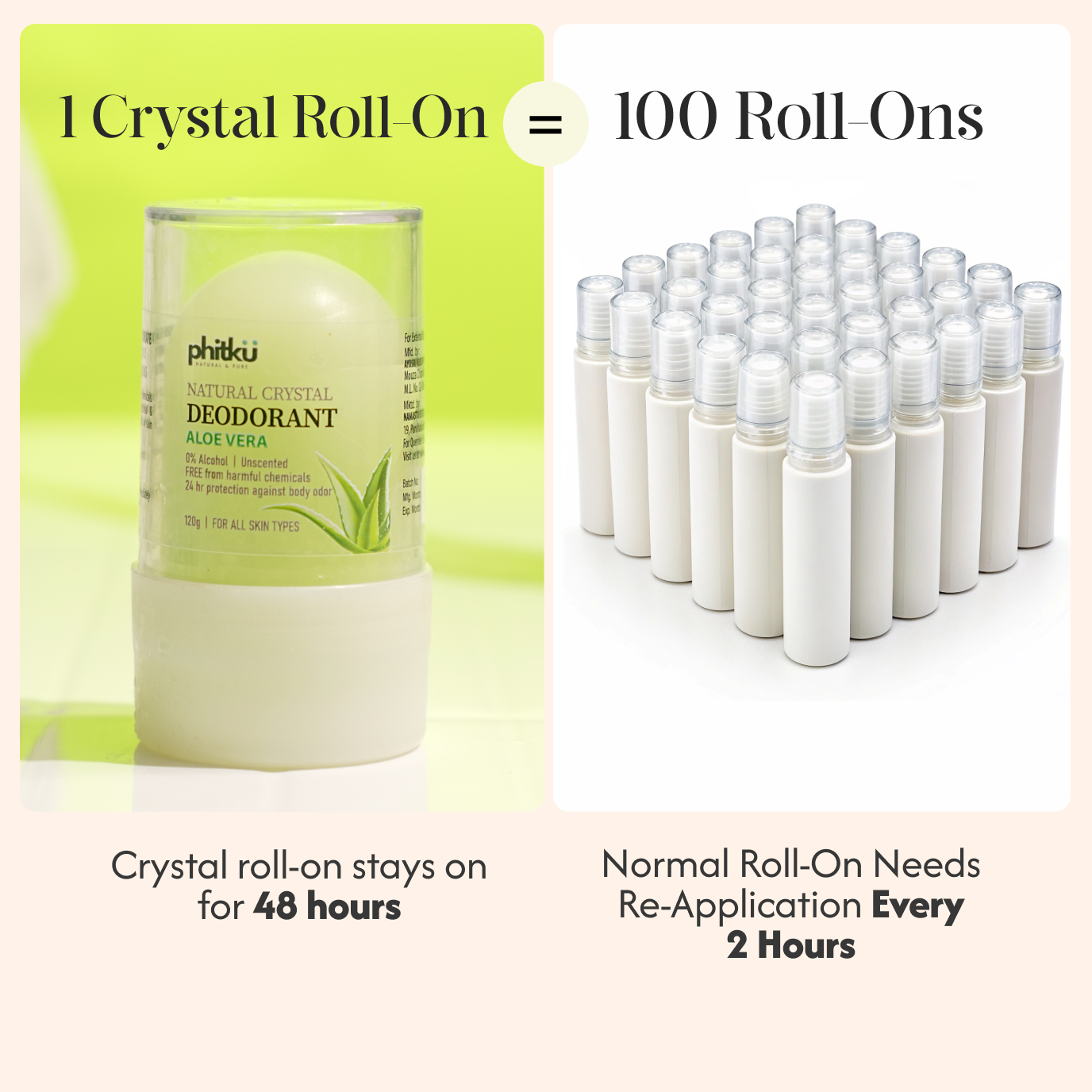 Alum Infused Crystal Roll-On Stick - Aloevera