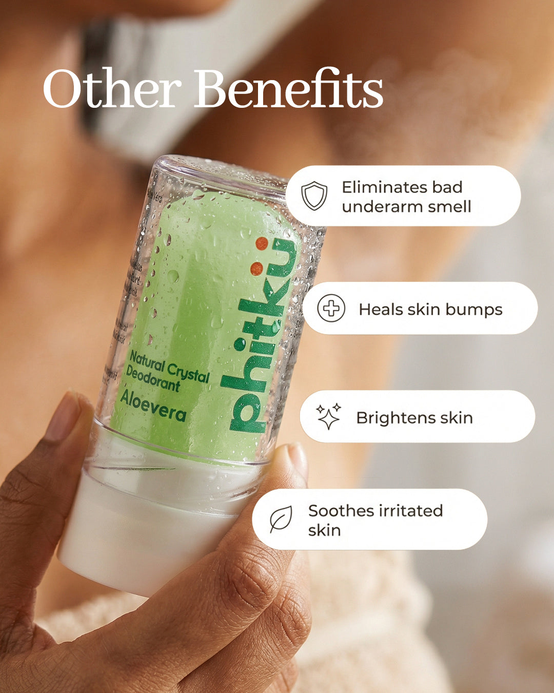 Alum Infused Crystal Roll-On Stick - Aloevera