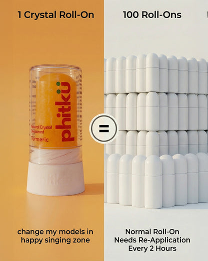 Alum Infused Crystal Roll-On Stick - Turmeric