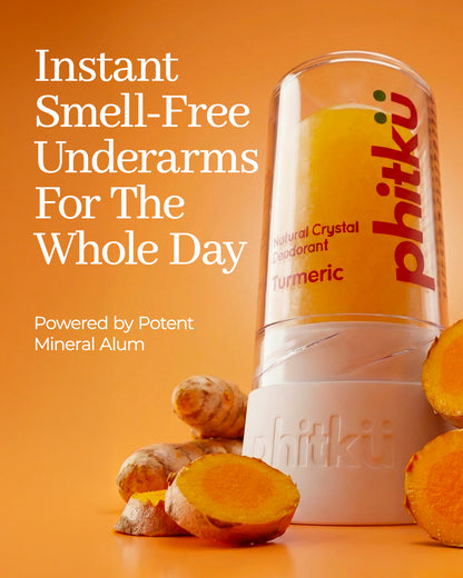 Alum Infused Crystal Roll-On Stick - Turmeric